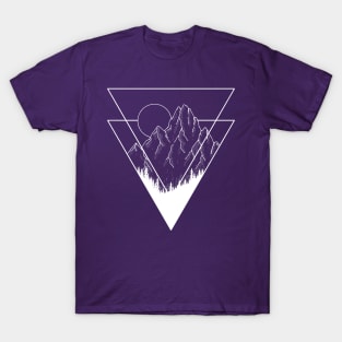 Geometric Mountains - White Version T-Shirt